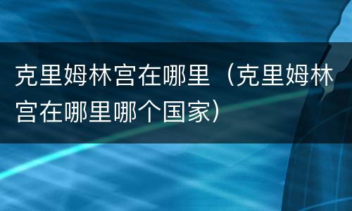克里姆林宫在哪里（克里姆林宫在哪里哪个国家）