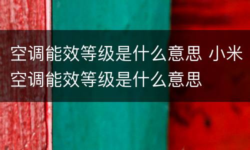 空调能效等级是什么意思 小米空调能效等级是什么意思