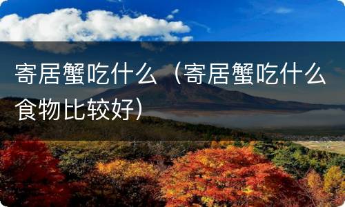 寄居蟹吃什么（寄居蟹吃什么食物比较好）