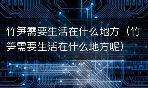 竹笋需要生活在什么地方（竹笋需要生活在什么地方呢）