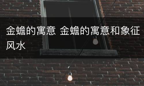 金蟾的寓意 金蟾的寓意和象征风水