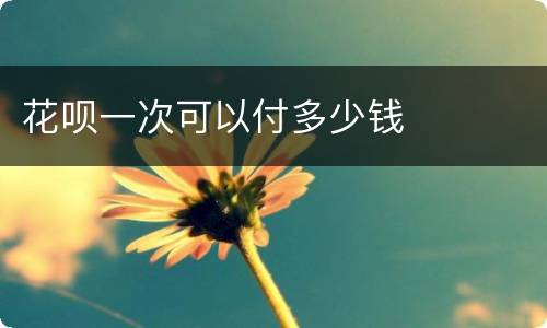 花呗一次可以付多少钱
