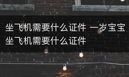 坐飞机需要什么证件 一岁宝宝坐飞机需要什么证件