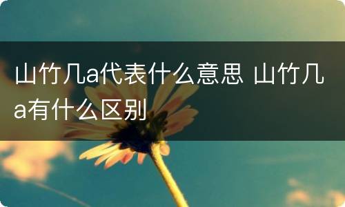 山竹几a代表什么意思 山竹几a有什么区别