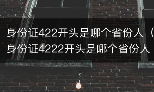 身份证422开头是哪个省份人（身份证4222开头是哪个省份人）