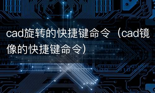 cad旋转的快捷键命令（cad镜像的快捷键命令）