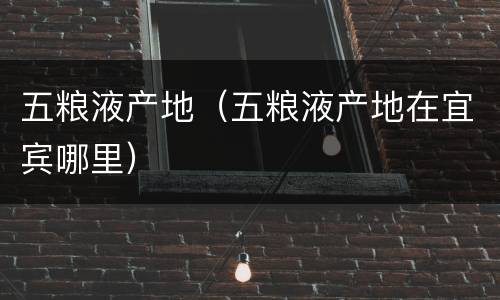 五粮液产地（五粮液产地在宜宾哪里）