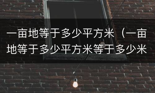 一亩地等于多少平方米（一亩地等于多少平方米等于多少米）
