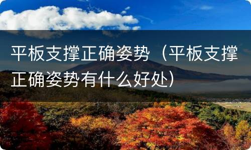平板支撑正确姿势（平板支撑正确姿势有什么好处）