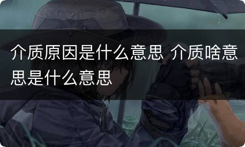 介质原因是什么意思 介质啥意思是什么意思