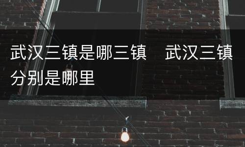 武汉三镇是哪三镇   武汉三镇分别是哪里