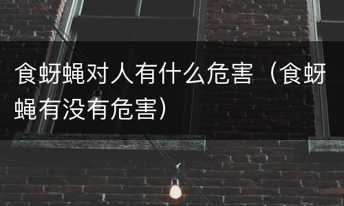 食蚜蝇对人有什么危害（食蚜蝇有没有危害）