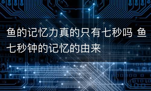 鱼的记忆力真的只有七秒吗 鱼七秒钟的记忆的由来