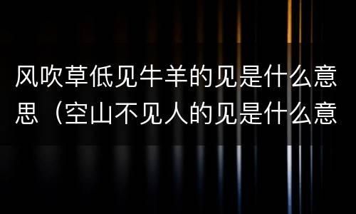 风吹草低见牛羊的见是什么意思（空山不见人的见是什么意思）