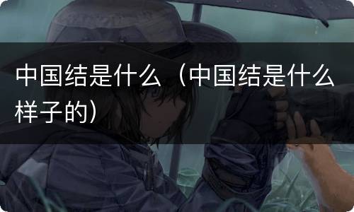 中国结是什么（中国结是什么样子的）
