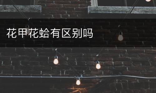 花甲花蛤有区别吗