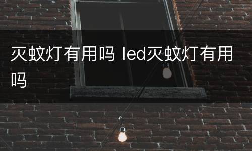 灭蚊灯有用吗 led灭蚊灯有用吗