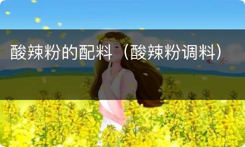 酸辣粉的配料（酸辣粉调料）