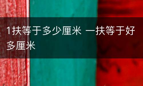 1扶等于多少厘米 一扶等于好多厘米