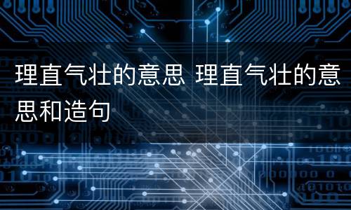 理直气壮的意思 理直气壮的意思和造句