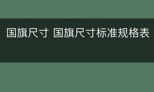 国旗尺寸 国旗尺寸标准规格表