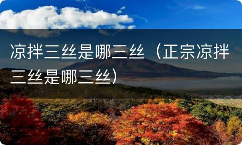 凉拌三丝是哪三丝（正宗凉拌三丝是哪三丝）