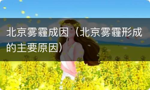 北京雾霾成因（北京雾霾形成的主要原因）