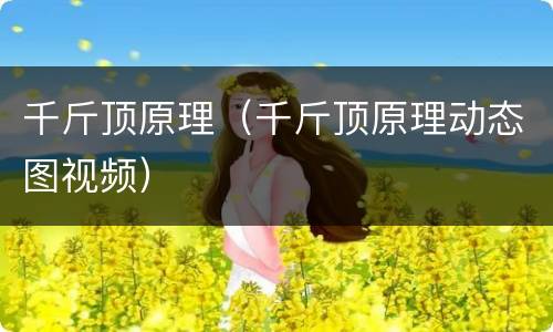 千斤顶原理（千斤顶原理动态图视频）