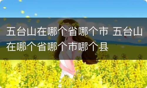 五台山在哪个省哪个市 五台山在哪个省哪个市哪个县