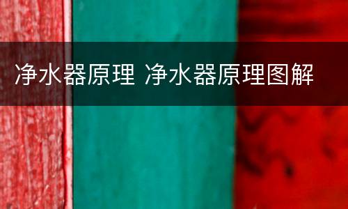 净水器原理 净水器原理图解