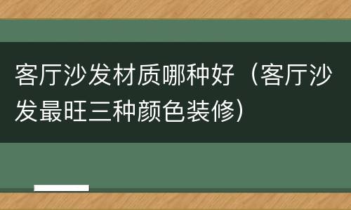 客厅沙发材质哪种好（客厅沙发最旺三种颜色装修）