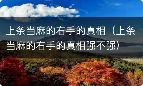 上条当麻的右手的真相（上条当麻的右手的真相强不强）