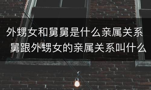 外甥女和舅舅是什么亲属关系 舅跟外甥女的亲属关系叫什么