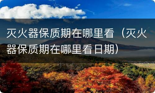 灭火器保质期在哪里看（灭火器保质期在哪里看日期）