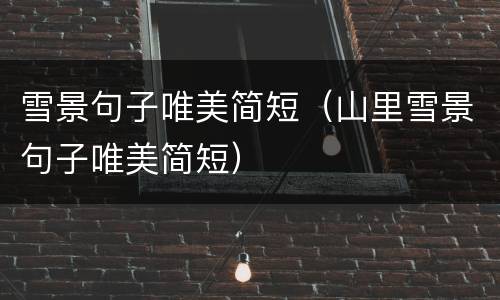 雪景句子唯美简短（山里雪景句子唯美简短）
