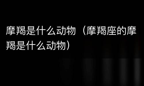 摩羯是什么动物（摩羯座的摩羯是什么动物）