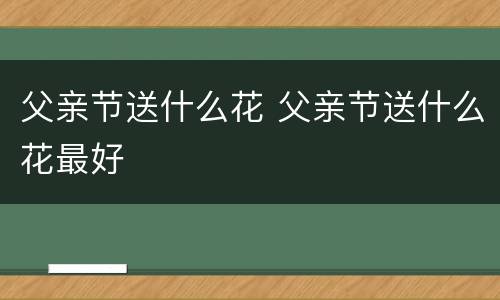 父亲节送什么花 父亲节送什么花最好