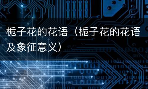 栀子花的花语（栀子花的花语及象征意义）