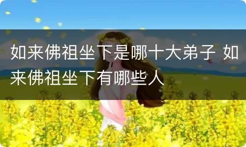 如来佛祖坐下是哪十大弟子 如来佛祖坐下有哪些人