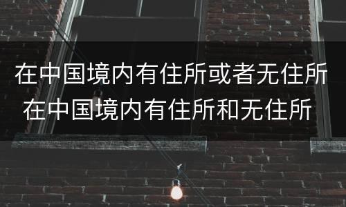 在中国境内有住所或者无住所 在中国境内有住所和无住所