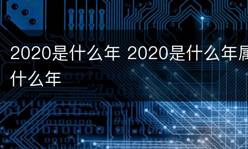 2020是什么年 2020是什么年属什么年