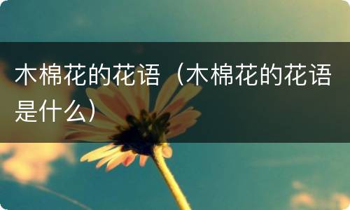 木棉花的花语（木棉花的花语是什么）