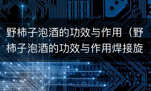 野柿子泡酒的功效与作用（野柿子泡酒的功效与作用焊接旋转臂）