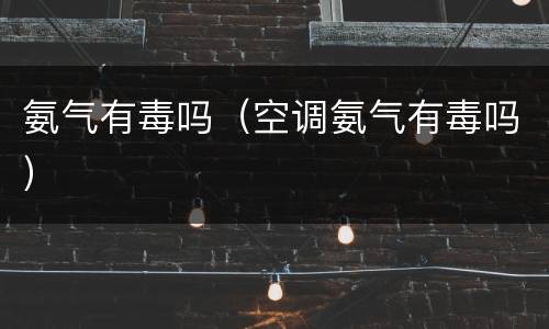 氨气有毒吗（空调氨气有毒吗）