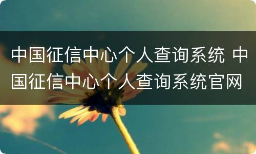 中国征信中心个人查询系统 中国征信中心个人查询系统官网app