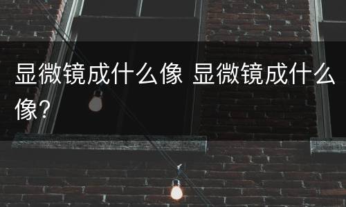 显微镜成什么像 显微镜成什么像?