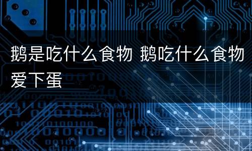 鹅是吃什么食物 鹅吃什么食物爱下蛋