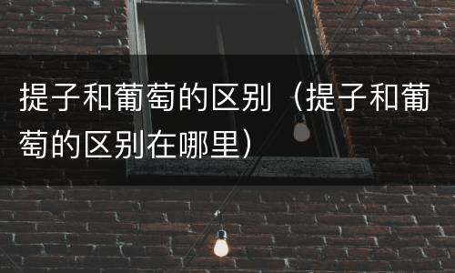 提子和葡萄的区别（提子和葡萄的区别在哪里）
