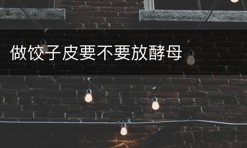 做饺子皮要不要放酵母